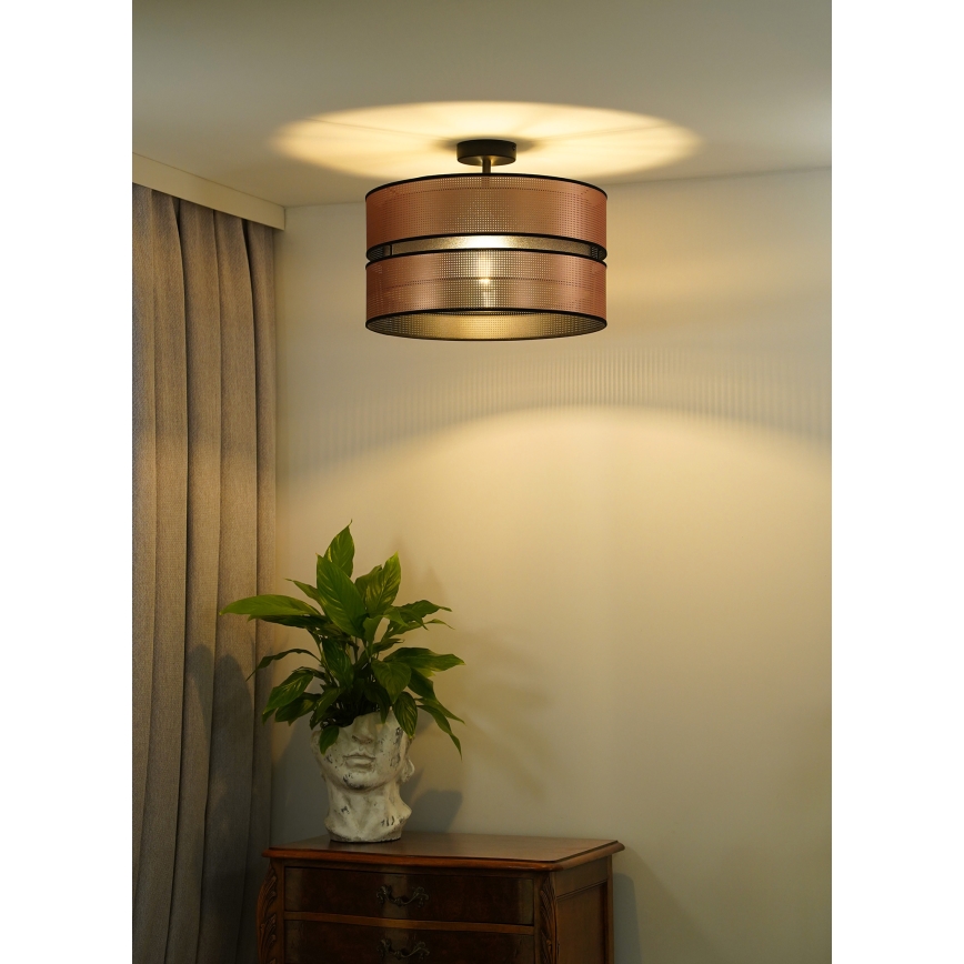 Duolla - Kiinteä kattokruunu COPPER SHINY 1xE27/15W/230V halkaisija 40 cm kupari/musta