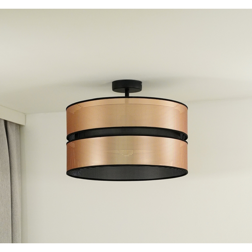 Duolla - Kiinteä kattokruunu COPPER SHINY 1xE27/15W/230V halkaisija 40 cm kupari/musta