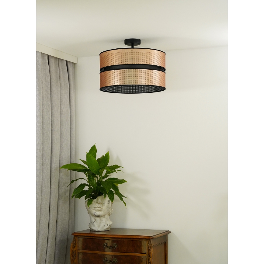 Duolla - Kiinteä kattokruunu COPPER SHINY 1xE27/15W/230V halkaisija 40 cm kupari/musta