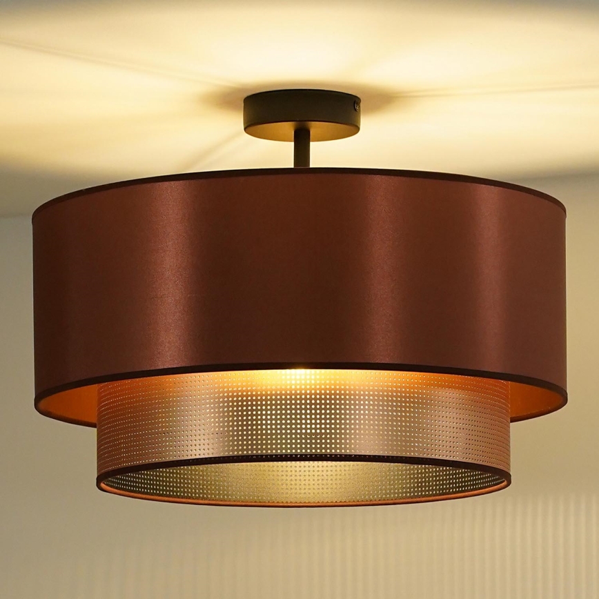 Duolla - Kiinteä kattokruunu COPPER SHINY 1xE27/15W/230V halkaisija 45 cm kupari