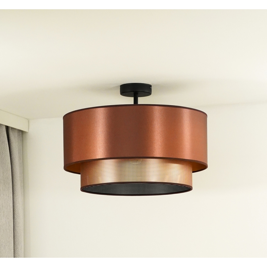 Duolla - Kiinteä kattokruunu COPPER SHINY 1xE27/15W/230V halkaisija 45 cm kupari