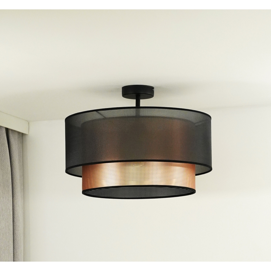 Duolla - Kiinteä kattokruunu COPPER SHINY 1xE27/15W/230V halkaisija 45 cm ruskea/kupari