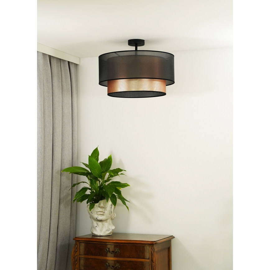 Duolla - Kiinteä kattokruunu COPPER SHINY 1xE27/15W/230V halkaisija 45 cm ruskea/kupari
