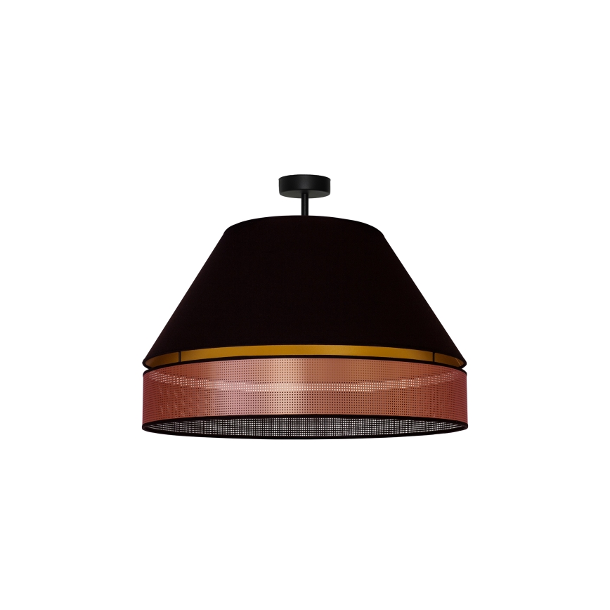 Duolla - Kiinteä kattokruunu COPPER SHINY 1xE27/15W/230V halkaisija 60 cm musta/kupari