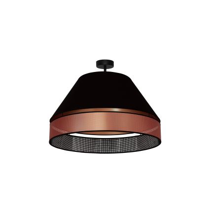 Duolla - Kiinteä kattokruunu COPPER SHINY 1xE27/15W/230V halkaisija 60 cm musta/kupari