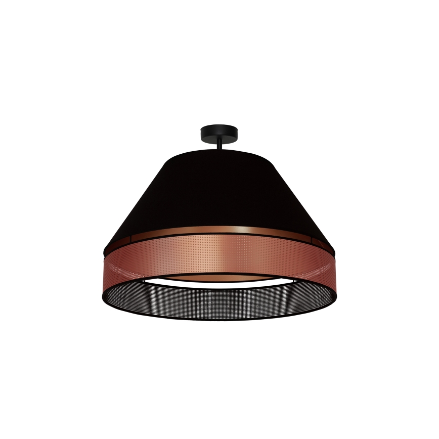 Duolla - Kiinteä kattokruunu COPPER SHINY 1xE27/15W/230V halkaisija 60 cm musta/kupari