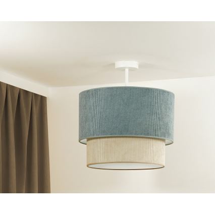 Duolla - Kiinteä kattokruunu CORDUROY 1xE27/15W/230V halkaisija 40 cm sininen/beige