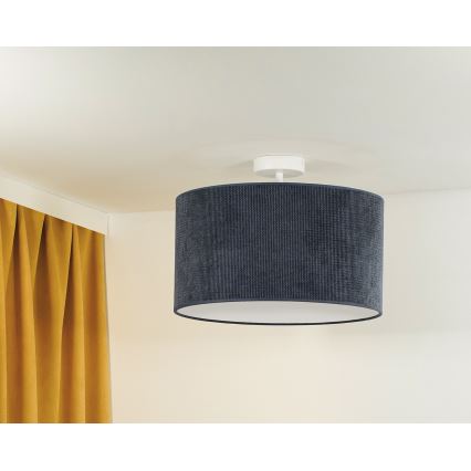Duolla - Kiinteä kattokruunu CORDUROY 1xE27/15W/230V halkaisija 40 cm tummansininen