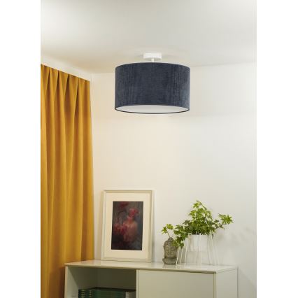 Duolla - Kiinteä kattokruunu CORDUROY 1xE27/15W/230V halkaisija 40 cm tummansininen