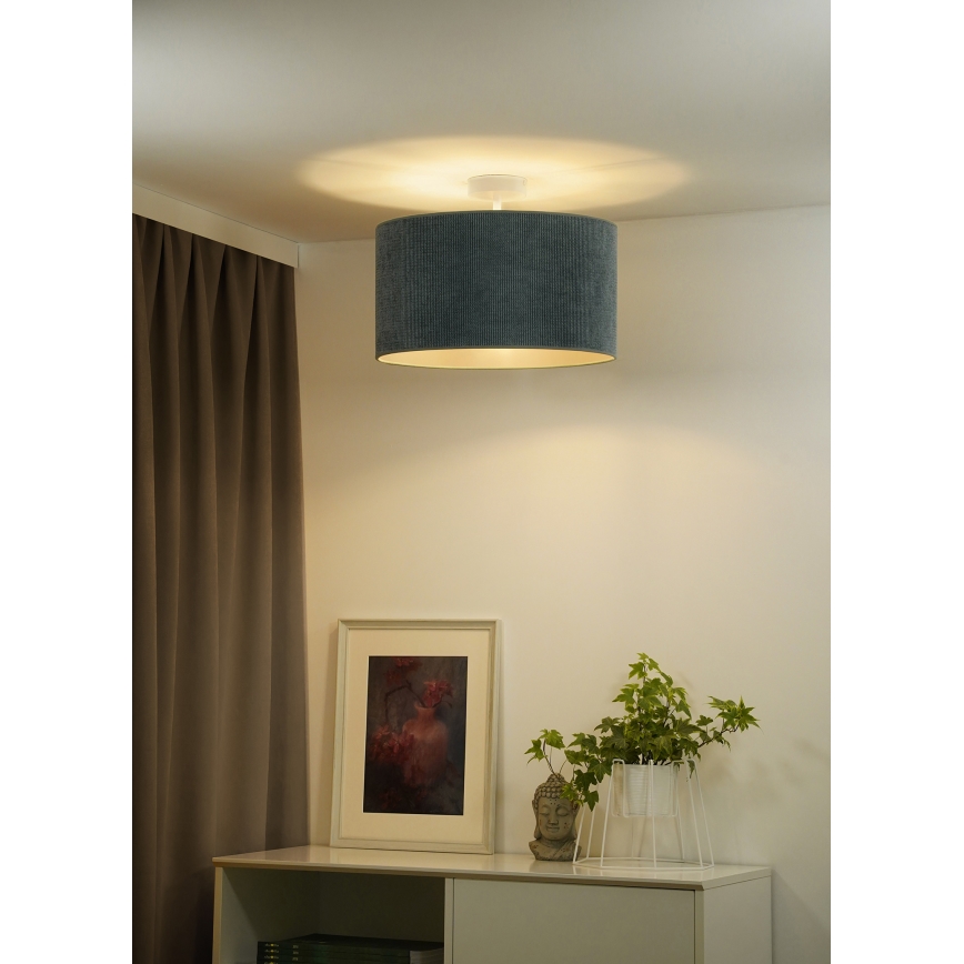 Duolla - Kiinteä kattokruunu CORDUROY 1xE27/15W/230V halkaisija 40 cm vaaleansininen