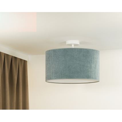 Duolla - Kiinteä kattokruunu CORDUROY 1xE27/15W/230V halkaisija 40 cm vaaleansininen