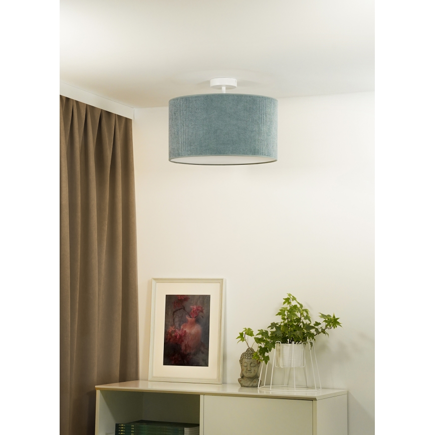 Duolla - Kiinteä kattokruunu CORDUROY 1xE27/15W/230V halkaisija 40 cm vaaleansininen