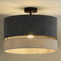 Duolla - Kiinteä kattokruunu DOUBLE 1xE27/15W/230V halkaisija 40 cm harmaa