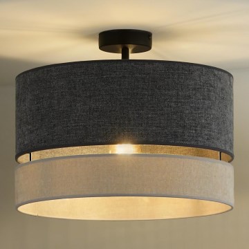 Duolla - Kiinteä kattokruunu DOUBLE 1xE27/15W/230V halkaisija 40 cm harmaa