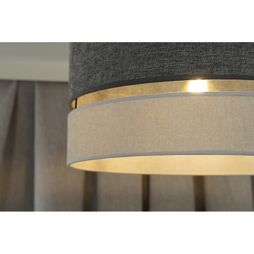 Duolla - Kiinteä kattokruunu DOUBLE 1xE27/15W/230V halkaisija 40 cm harmaa