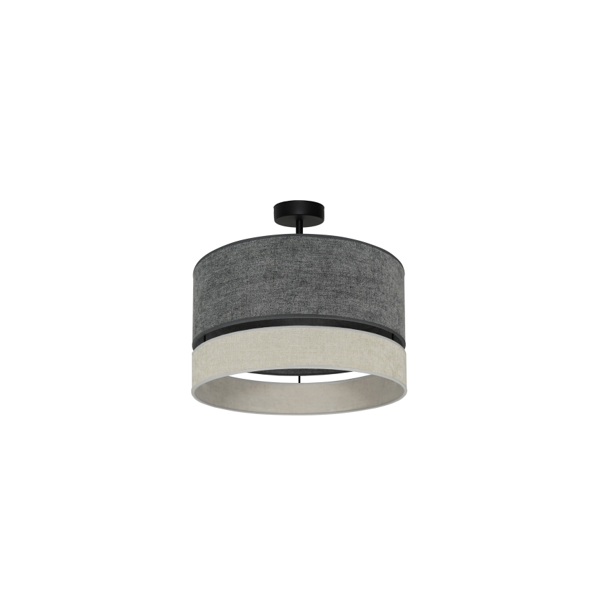 Duolla - Kiinteä kattokruunu DOUBLE 1xE27/15W/230V halkaisija 40 cm harmaa