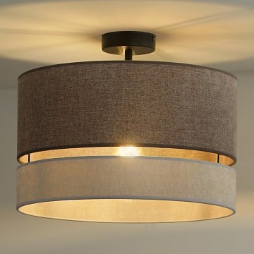 Duolla - Kiinteä kattokruunu DOUBLE 1xE27/15W/230V halkaisija 40 cm ruskea/harmaa