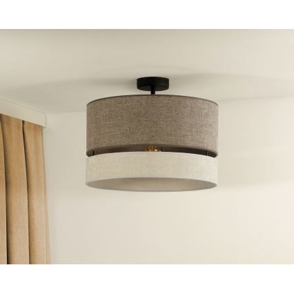 Duolla - Kiinteä kattokruunu DOUBLE 1xE27/15W/230V halkaisija 40 cm ruskea/harmaa