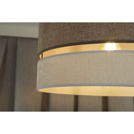 Duolla - Kiinteä kattokruunu DOUBLE 1xE27/15W/230V halkaisija 40 cm ruskea/harmaa