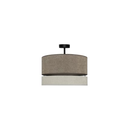Duolla - Kiinteä kattokruunu DOUBLE 1xE27/15W/230V halkaisija 40 cm ruskea/harmaa