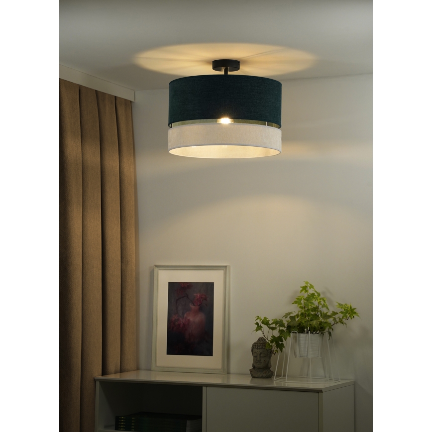 Duolla - Kiinteä kattokruunu DOUBLE 1xE27/15W/230V halkaisija 40 cm vihreä/harmaa