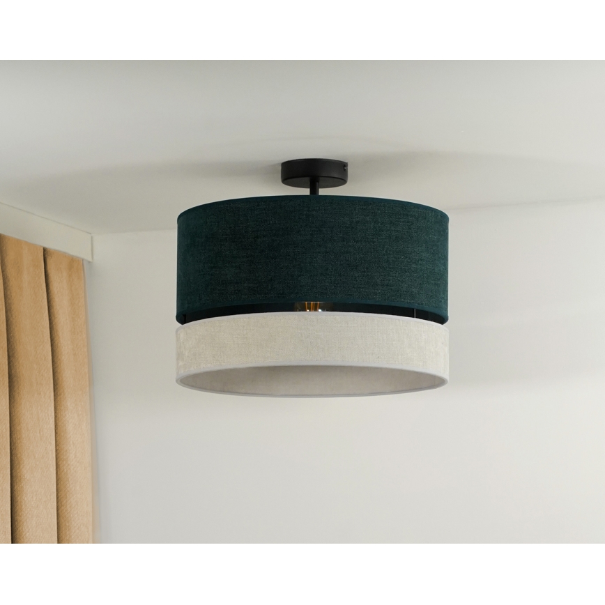 Duolla - Kiinteä kattokruunu DOUBLE 1xE27/15W/230V halkaisija 40 cm vihreä/harmaa