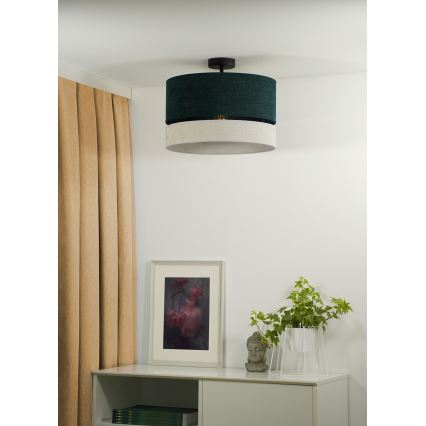 Duolla - Kiinteä kattokruunu DOUBLE 1xE27/15W/230V halkaisija 40 cm vihreä/harmaa