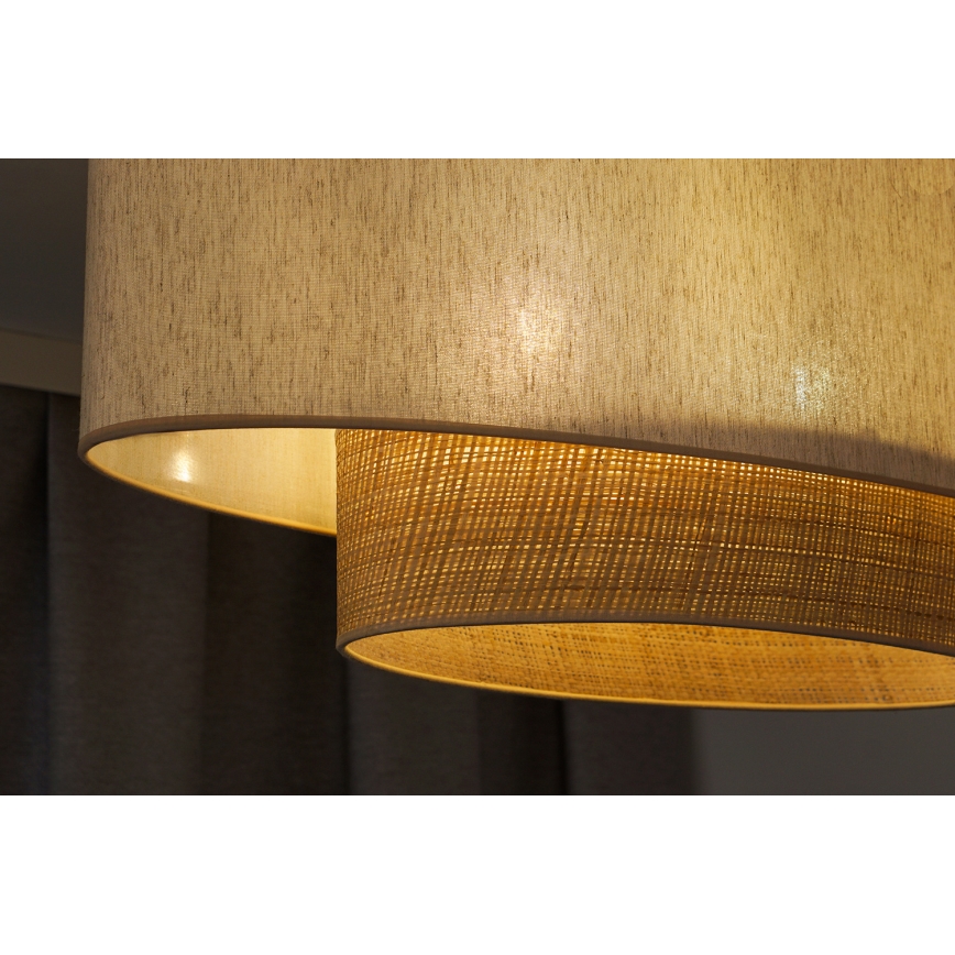 Duolla - Kiinteä kattokruunu DOUBLE OVAL NATURE 2xE27/15W/230V kerma/beige