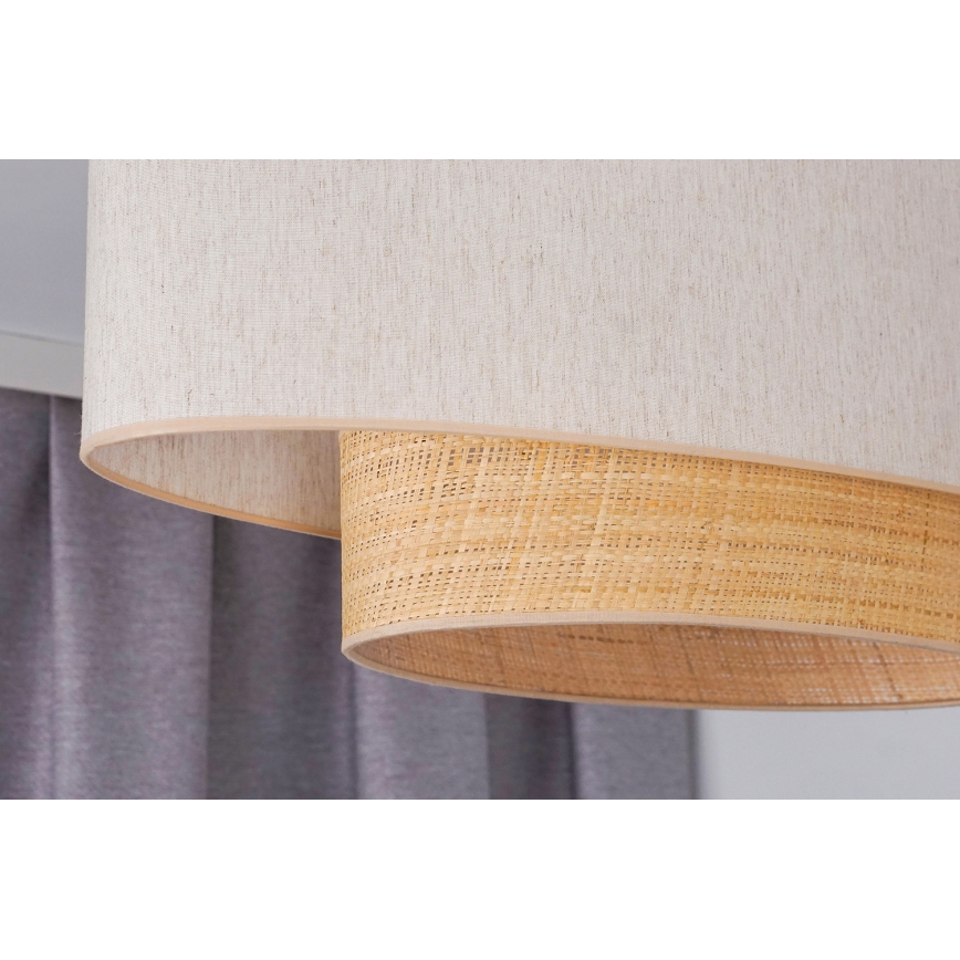 Duolla - Kiinteä kattokruunu DOUBLE OVAL NATURE 2xE27/15W/230V kerma/beige