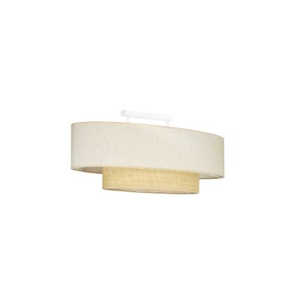 Duolla - Kiinteä kattokruunu DOUBLE OVAL NATURE 2xE27/15W/230V kerma/beige
