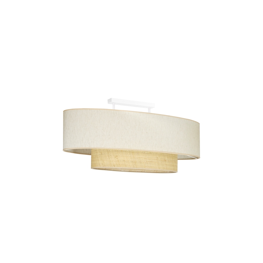 Duolla - Kiinteä kattokruunu DOUBLE OVAL NATURE 2xE27/15W/230V kerma/beige
