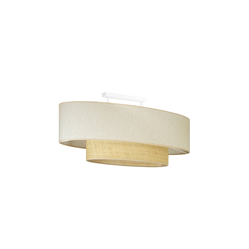 Duolla - Kiinteä kattokruunu DOUBLE OVAL NATURE 2xE27/15W/230V kerma/beige