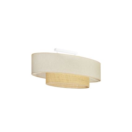 Duolla - Kiinteä kattokruunu DOUBLE OVAL NATURE 2xE27/15W/230V kerma/beige
