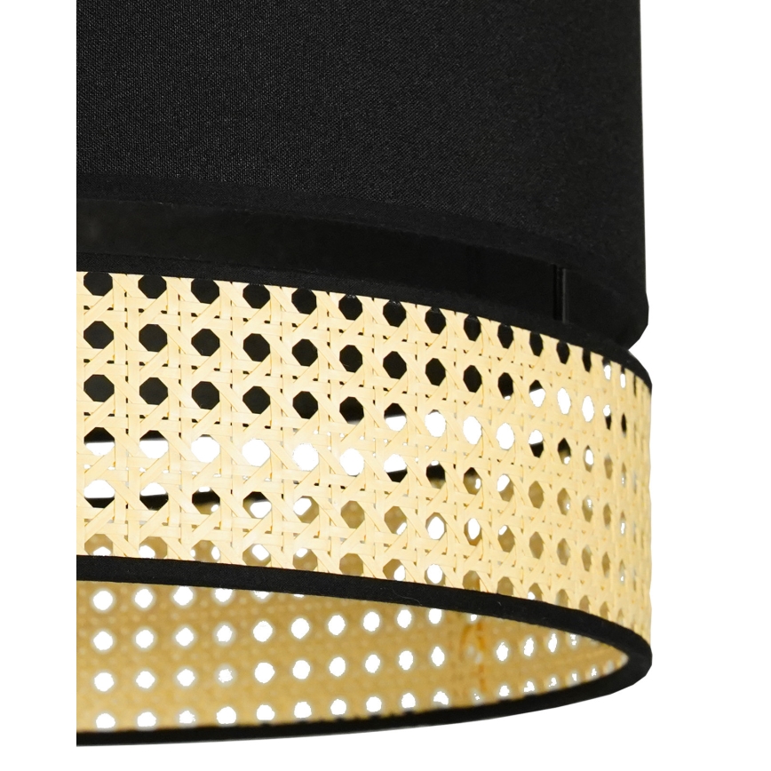 Duolla - Kiinteä kattokruunu DOUBLE RATTAN 1xE27/15W/230V halkaisija 40 cm musta/beige