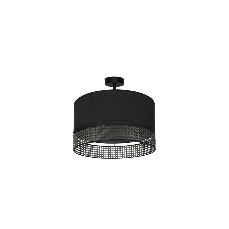 Duolla - Kiinteä kattokruunu DOUBLE RATTAN 1xE27/15W/230V halkaisija 40 cm musta