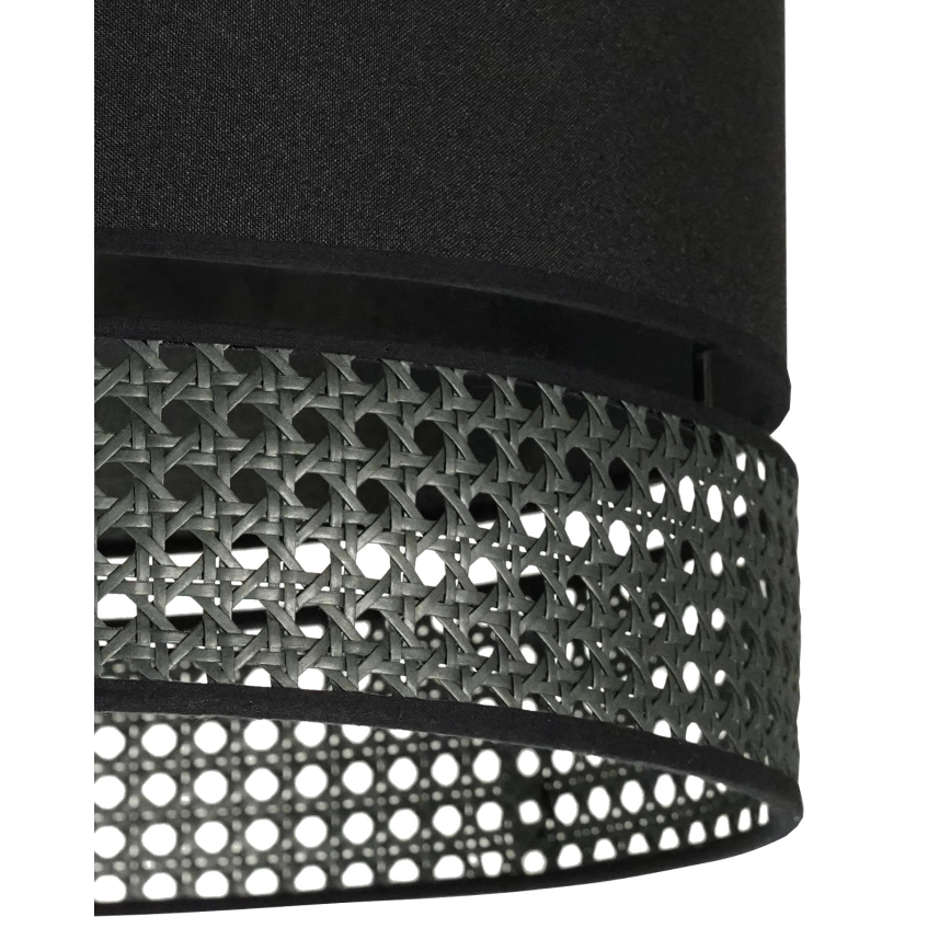 Duolla - Kiinteä kattokruunu DOUBLE RATTAN 1xE27/15W/230V halkaisija 40 cm musta