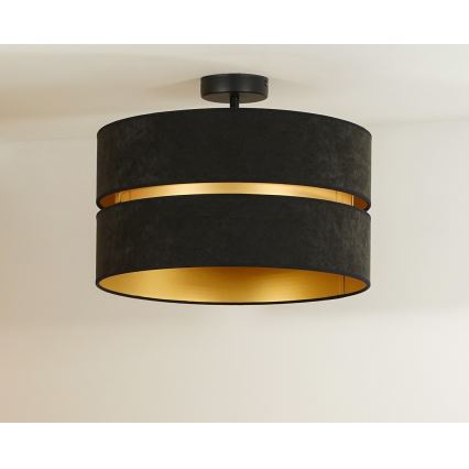 Duolla - Kiinteä kattokruunu DUO 1xE27/15W/230V halkaisija 40 cm musta/kulta