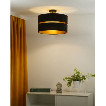 Duolla - Kiinteä kattokruunu DUO 1xE27/15W/230V halkaisija 40 cm musta/kulta