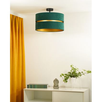 Duolla - Kiinteä kattokruunu DUO 1xE27/15W/230V halkaisija 40 cm vihreä/kulta