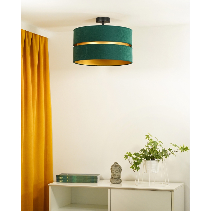 Duolla - Kiinteä kattokruunu DUO 1xE27/15W/230V halkaisija 40 cm vihreä/kulta