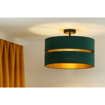Duolla - Kiinteä kattokruunu DUO 1xE27/15W/230V halkaisija 40 cm vihreä/kulta