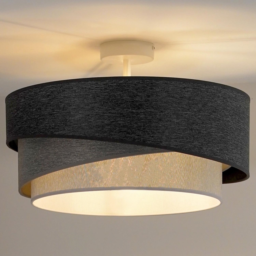 Duolla - Kiinteä kattokruunu KOBO 1xE27/15W/230V halkaisija 45 cm harmaa/valkoinen