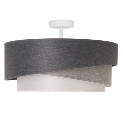 Duolla - Kiinteä kattokruunu KOBO 1xE27/15W/230V halkaisija 45 cm harmaa/valkoinen