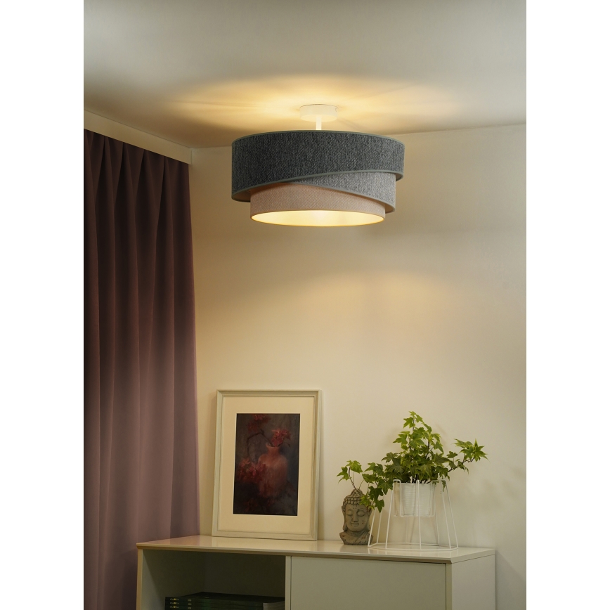 Duolla - Kiinteä kattokruunu KOBO ECO RECYCLING 1xE27/15W/230V halkaisija 45 cm vihreä/harmaa/kerma