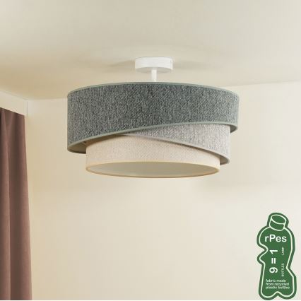 Duolla - Kiinteä kattokruunu KOBO ECO RECYCLING 1xE27/15W/230V halkaisija 45 cm vihreä/harmaa/kerma