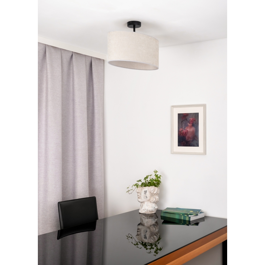 Duolla - Kiinteä kattokruunu OVAL 1xE27/15W/230V harmaa