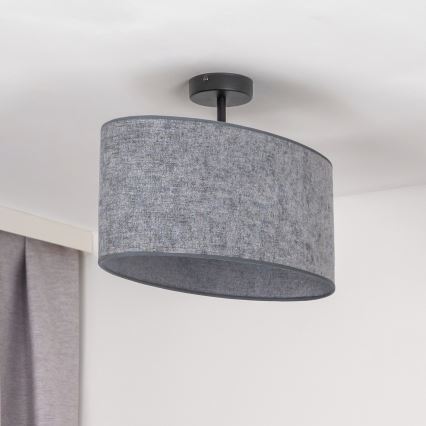 Duolla - Kiinteä kattokruunu OVAL 1xE27/15W/230V harmaa