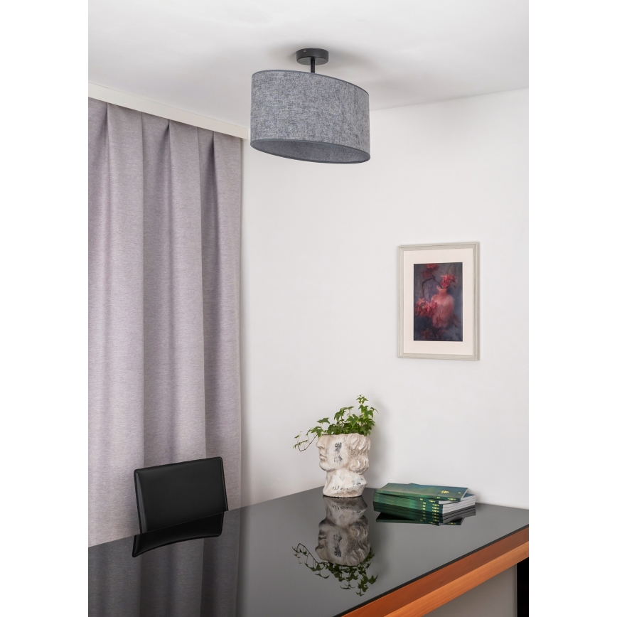 Duolla - Kiinteä kattokruunu OVAL 1xE27/15W/230V harmaa
