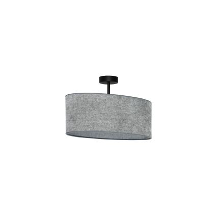 Duolla - Kiinteä kattokruunu OVAL 1xE27/15W/230V harmaa