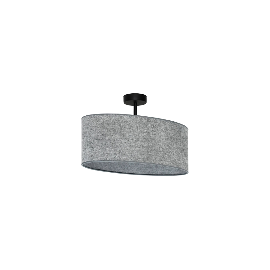 Duolla - Kiinteä kattokruunu OVAL 1xE27/15W/230V harmaa